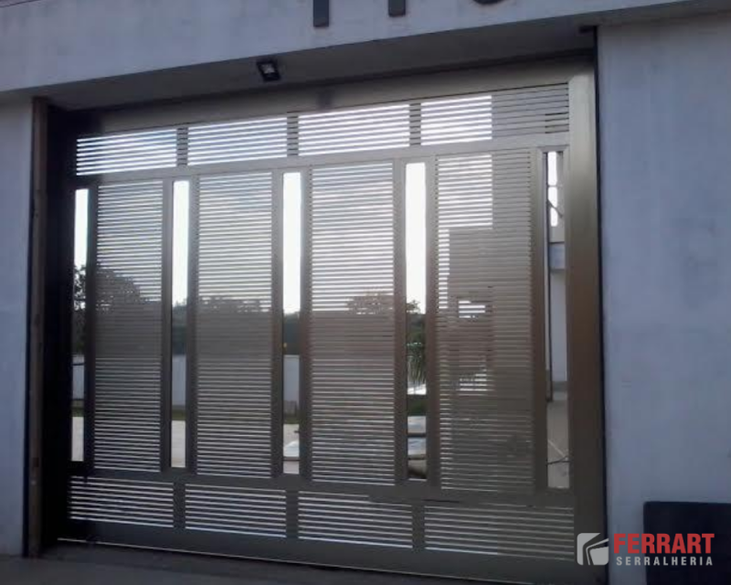 Fábrica de Portão de Alumínio para Garagem Brumadinho - Portão de Alumínio Branco com Vidro