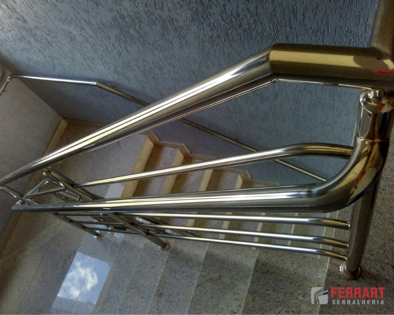 Fabricante de Corrimão em Aço Inox Escovado Inhaúma - Corrimão Escada Aço Inox