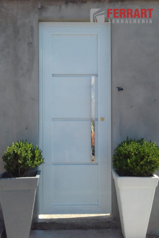 Portão de Alumínio Branco Pequeno Bonfim - Portão de Alumínio para Garagem