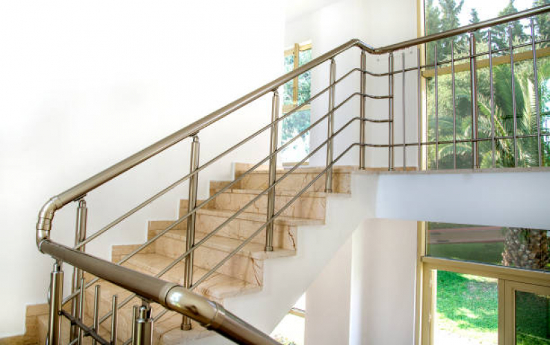 Valor de Corrimão de Escada Inox Rio Acima - Corrimão de Inox para Escada Interna Contagem